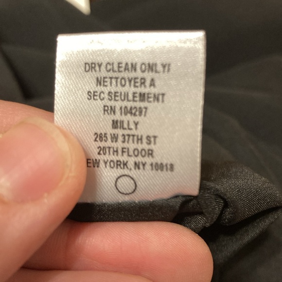 Milly Womens Size 10 Italian Cady Selena Slit Dress Black Midi Bell Sleeve NWT - Picture 12 of 16